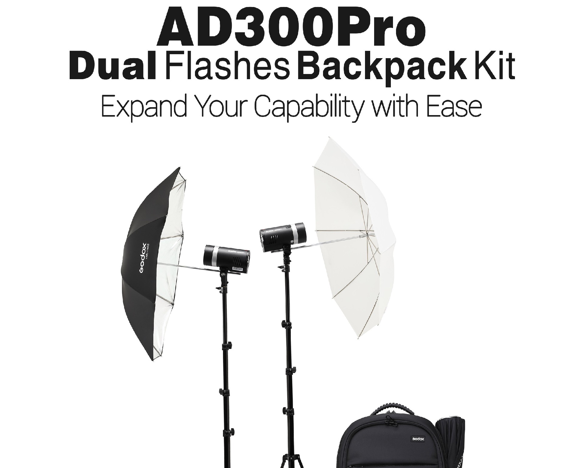 Godox AD300Pro Kit Dual Flashes AD300 Pro with Backpack and Accessories - –  CameraStuff