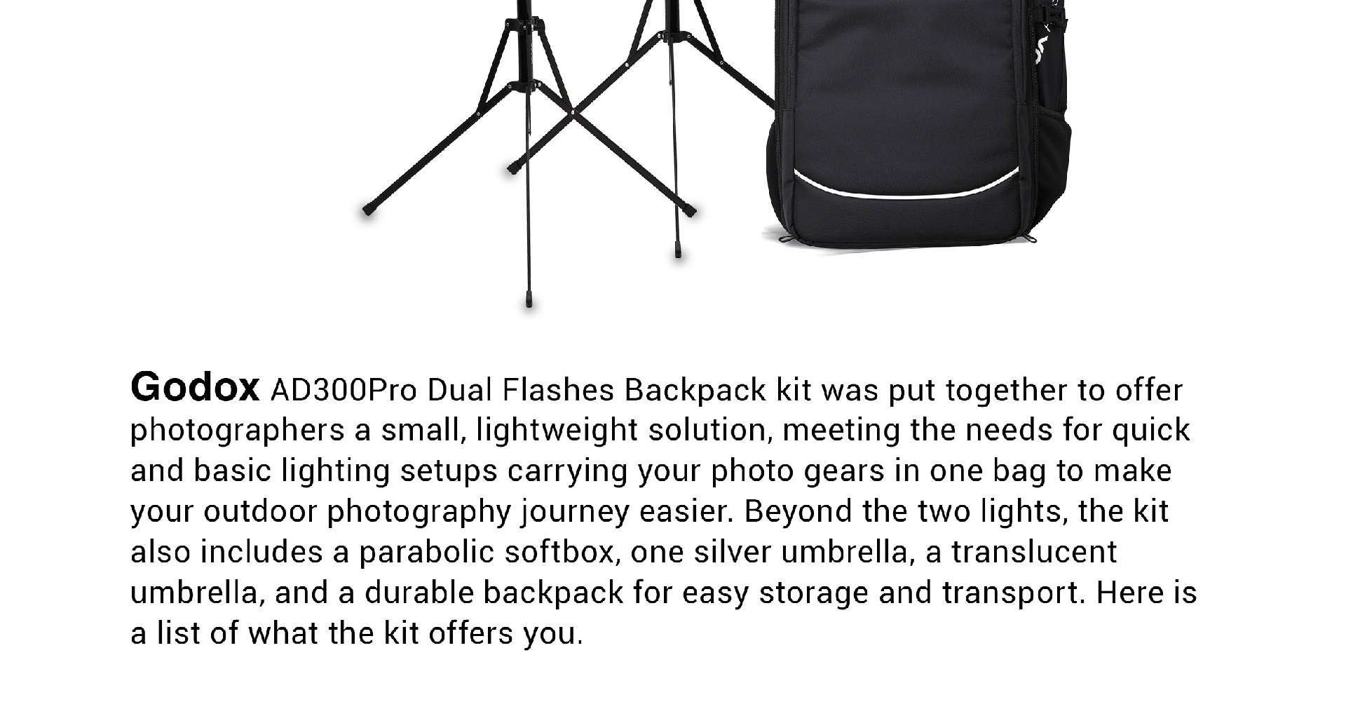 Godox AD300pro 2-Light Kit with Backpack AD300KIT 6952344220221